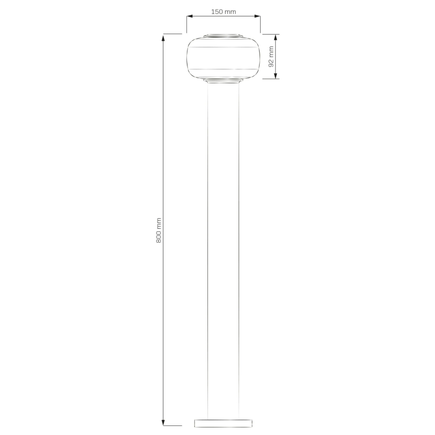 LED lauko šviestuvas MALAGA LED/12W/230V 80 cm IP44 juodas