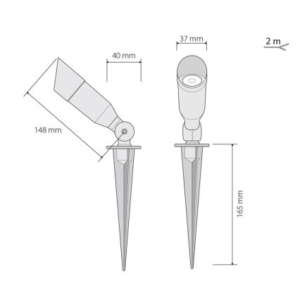 LED lauko šviestuvas OKO 1xLED/1W/350mA IP54