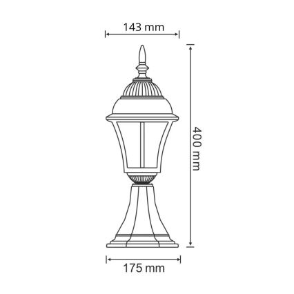 LED lauko šviestuvas PARIS 2 1xE27/4,9W/230V
