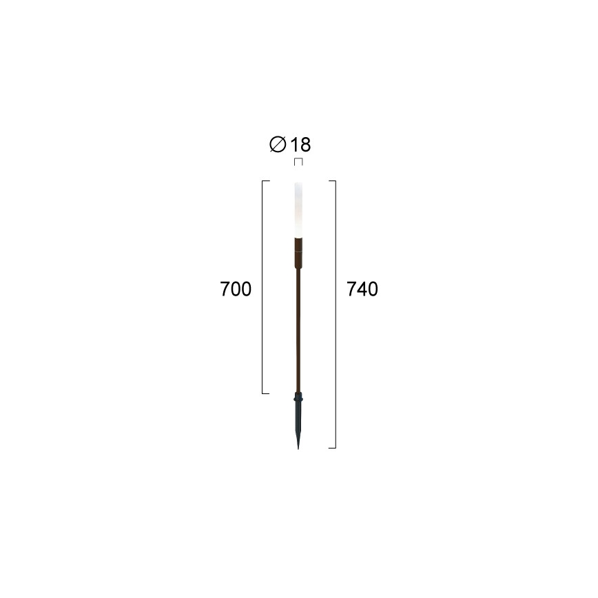 LED lauko šviestuvas STICK LED/1,5W/24V IP65 rudas