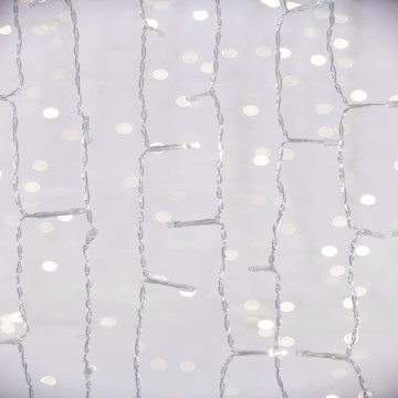 LED lauko užuolaida CURTAIN 480xLED/8,4W/230V 3x3 m IP44 šaltai balta