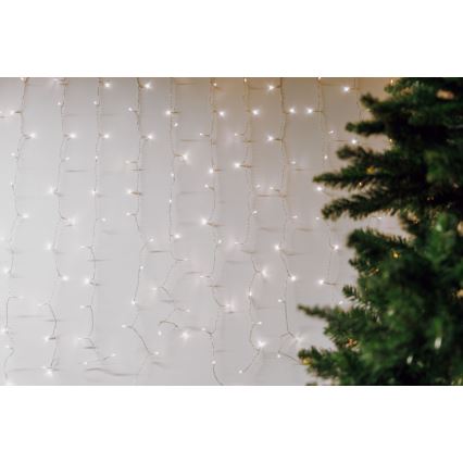 LED lauko užuolaida CURTAIN 480xLED/8,4W/230V 3x3 m IP44 šaltai balta