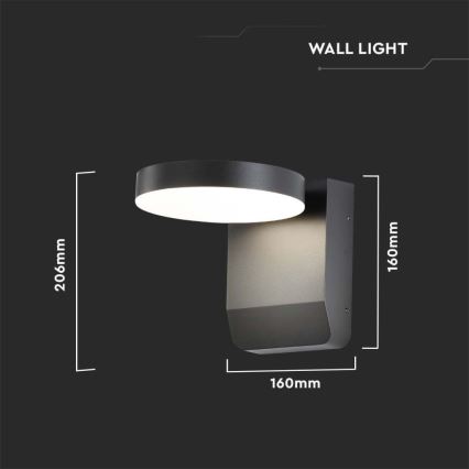 LED Lauko wall flexible šviestuvas LED/17W/230V IP65 3000K juoda