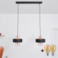 LED LED Pakabinamas sietynas VOLTA 2xE27/15W/230V juoda/auksas