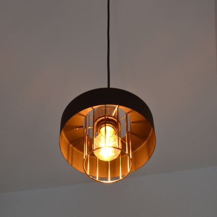 LED LED Pakabinamas sietynas VOLTA 2xE27/15W/230V juoda/auksas