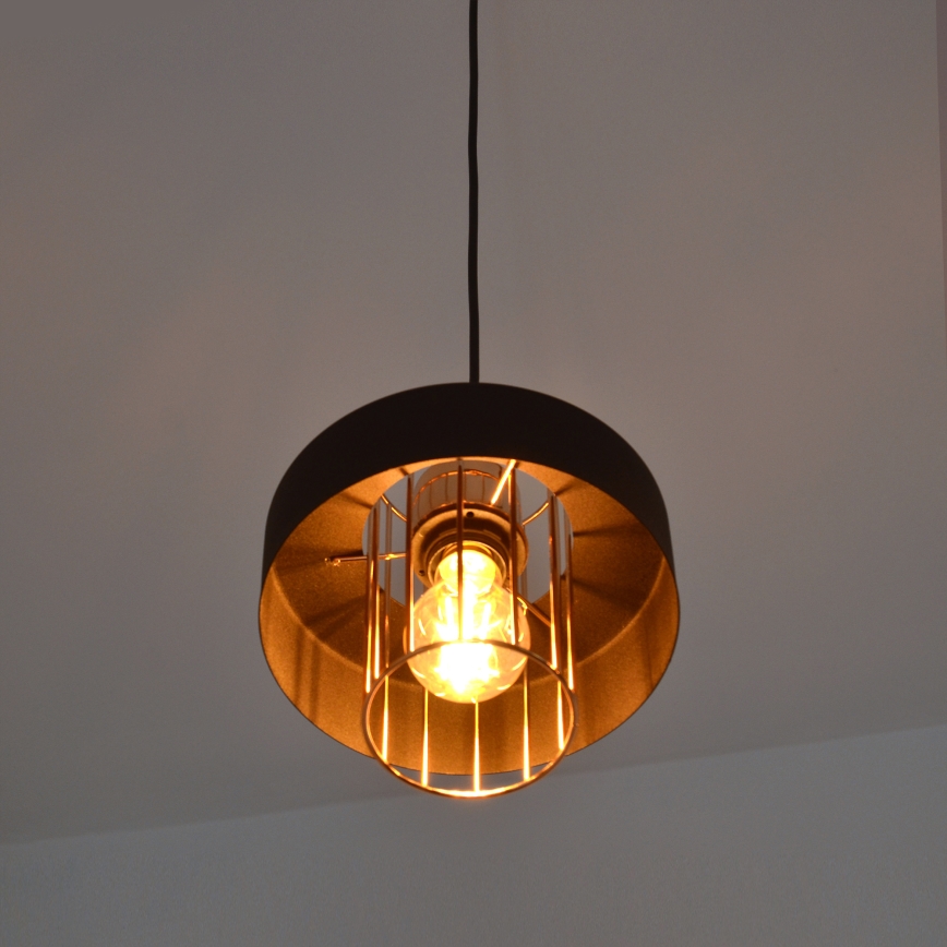 LED LED Pakabinamas sietynas VOLTA 2xE27/15W/230V juoda/auksas