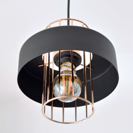 LED LED Pakabinamas sietynas VOLTA 2xE27/15W/230V juoda/auksas