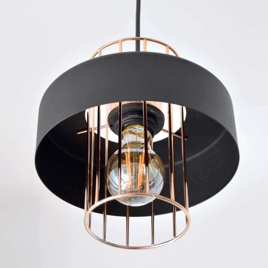 LED LED Pakabinamas sietynas VOLTA 2xE27/15W/230V juoda/auksas