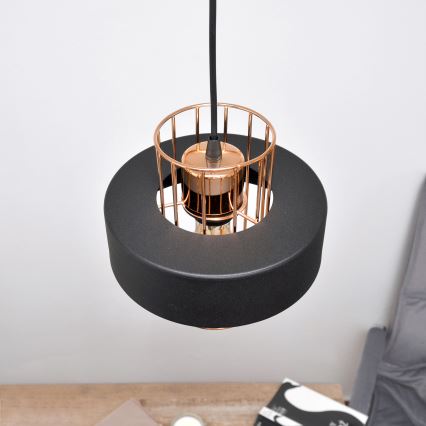 LED LED Pakabinamas sietynas VOLTA 2xE27/15W/230V juoda/auksas