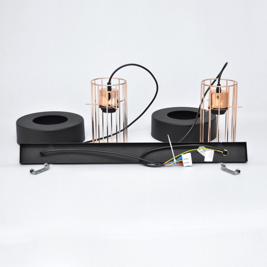 LED LED Pakabinamas sietynas VOLTA 2xE27/15W/230V juoda/auksas