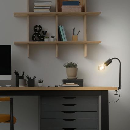 LED lempa su spaustuku 1xE27/4,2W/230V 2700K juoda