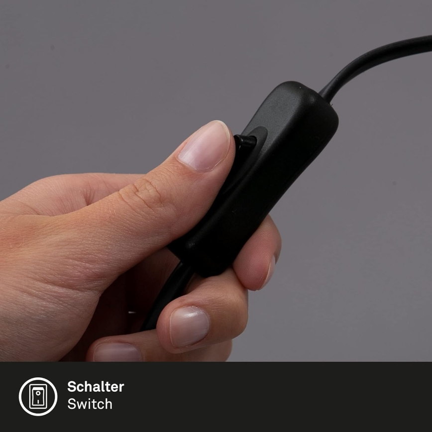 LED lempa su spaustuku 1xE27/4,2W/230V 2700K juoda