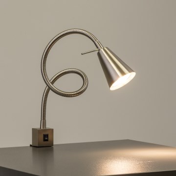 LED lempa su spaustuku 1xGU10/4,7W/230V, matinio chromo apdaila