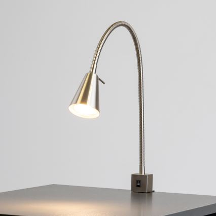 LED lempa su spaustuku 1xGU10/4,7W/230V, matinio chromo apdaila