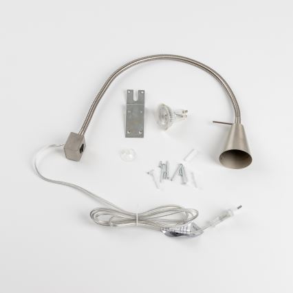 LED lempa su spaustuku 1xGU10/4,7W/230V, matinio chromo apdaila