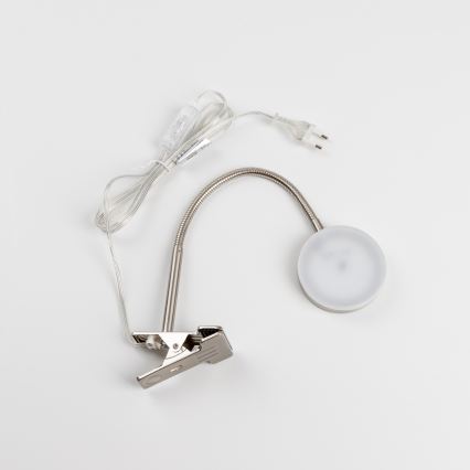 LED lempa su spaustuku LED/3,2W/230V matinis chromas