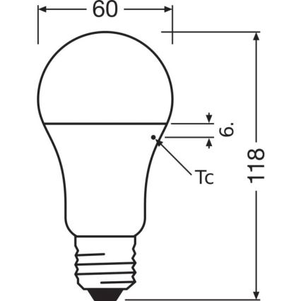 LED lemputė A60 E27/13W/230V 3000K - Osram