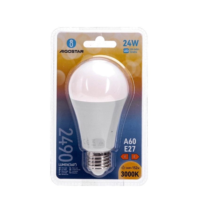 LED lemputė A60 E27/24W/230V 3000K - Aigostar