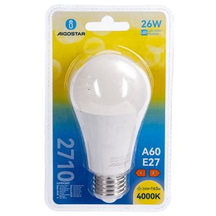 LED lemputė A60 E27/26W/230V 4000K - Aigostar