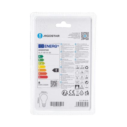 LED lemputė A60 E27/8W/230V 330° 6500K - Aigostar