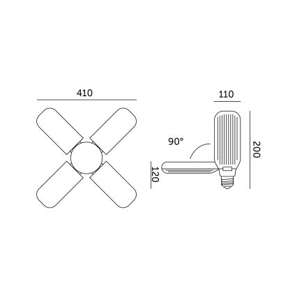 LED Lemputė augalų augimui VITABLOOM E27/40W/230V 1200K - Brilagi