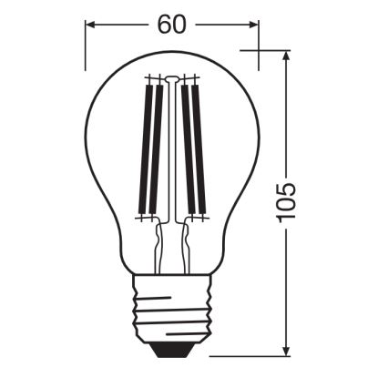 LED lemputė CLASSIC FILAMENT A60 E27/11W/230V 2700K - Ledvance