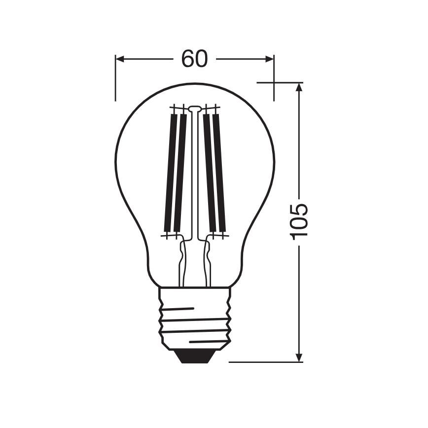 LED lemputė CLASSIC FILAMENT A60 E27/11W/230V 2700K - Ledvance