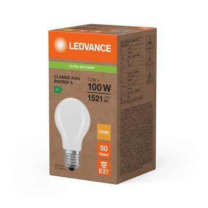LED lemputė CLASSIC FILAMENT A60 E27/7,2W/230V 2700K - Ledvance