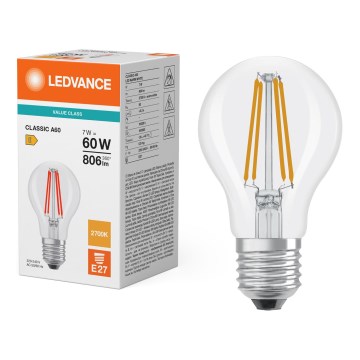 LED lemputė CLASSIC FILAMENT A60 E27/7W/230V 2700K - Ledvance