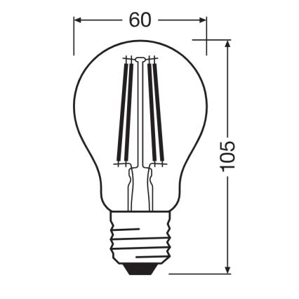 LED lemputė CLASSIC FILAMENT A60 E27/7W/230V 2700K - Ledvance