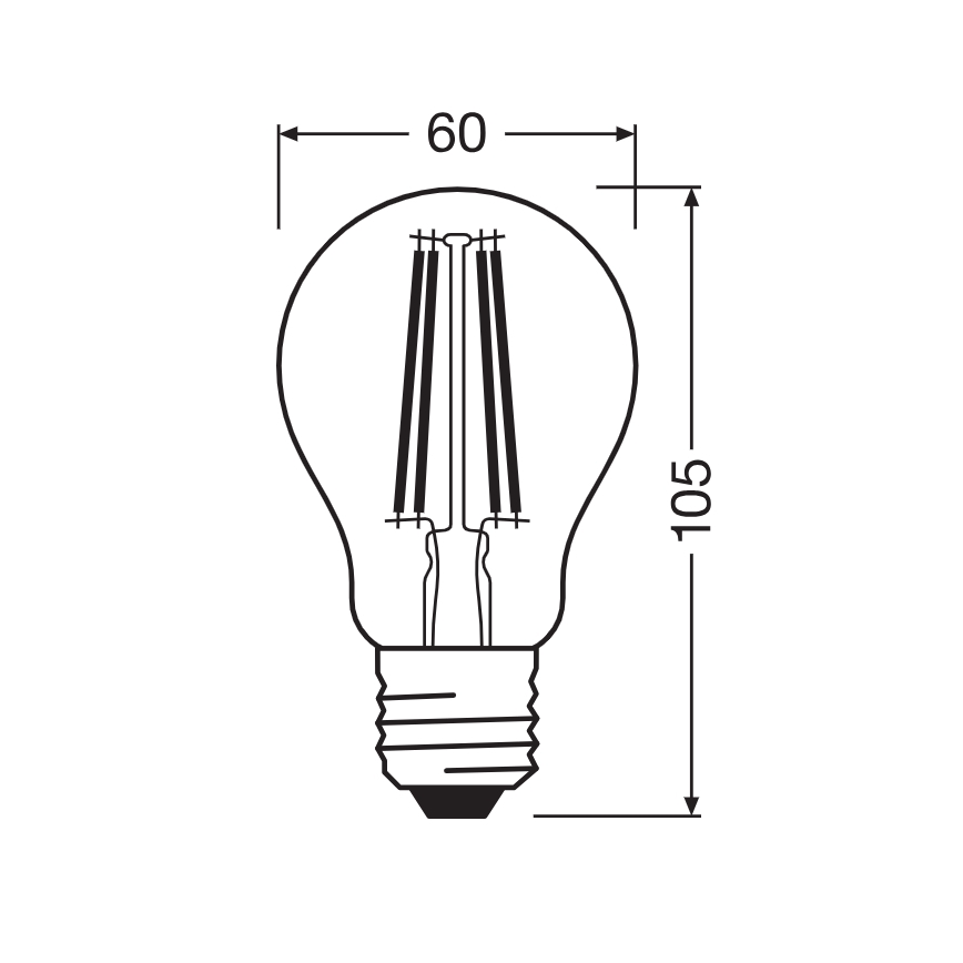LED lemputė CLASSIC FILAMENT A60 E27/7W/230V 2700K - Ledvance