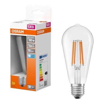 LED Lemputė CLASSIC FILAMENT E27/6,5W/230V 4000K - Osram