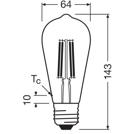 LED Lemputė CLASSIC FILAMENT E27/6,5W/230V 4000K - Osram