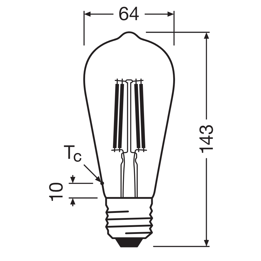 LED Lemputė CLASSIC FILAMENT E27/6,5W/230V 4000K - Osram