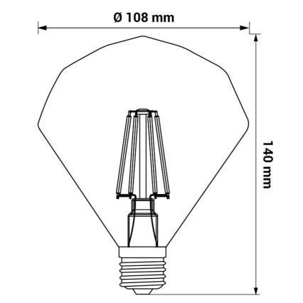 LED Lemputė CRYSTAL E27/4W/230V 2200K