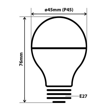 LED Lemputė DECOR MIRROR P45 E27/5W/230V aukso