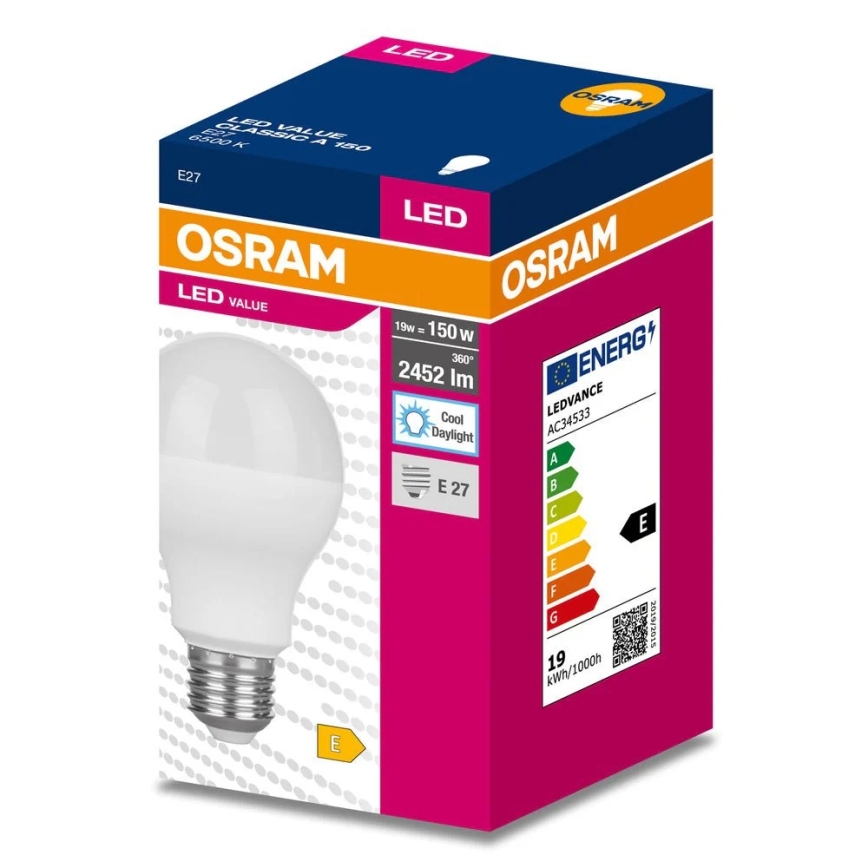 LED lemputė E27/19W/230V 6500K - Osram