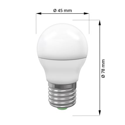 LED lemputė ECOLINE G45 E27 / 7W / 230V 3000K - Brilagi