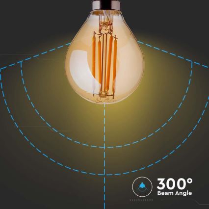 LED Lemputė FILAMENT AMBER P45 E14/4W/230V 2200K