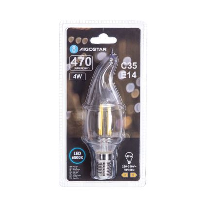 LED Lemputė FILAMENT C35 E14/4W/230V 6500K - Aigostar