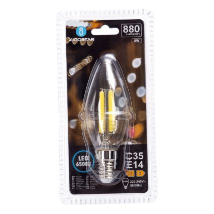 LED lemputė FILAMENT C35 E14/8W/230V 6500K - Aigostar