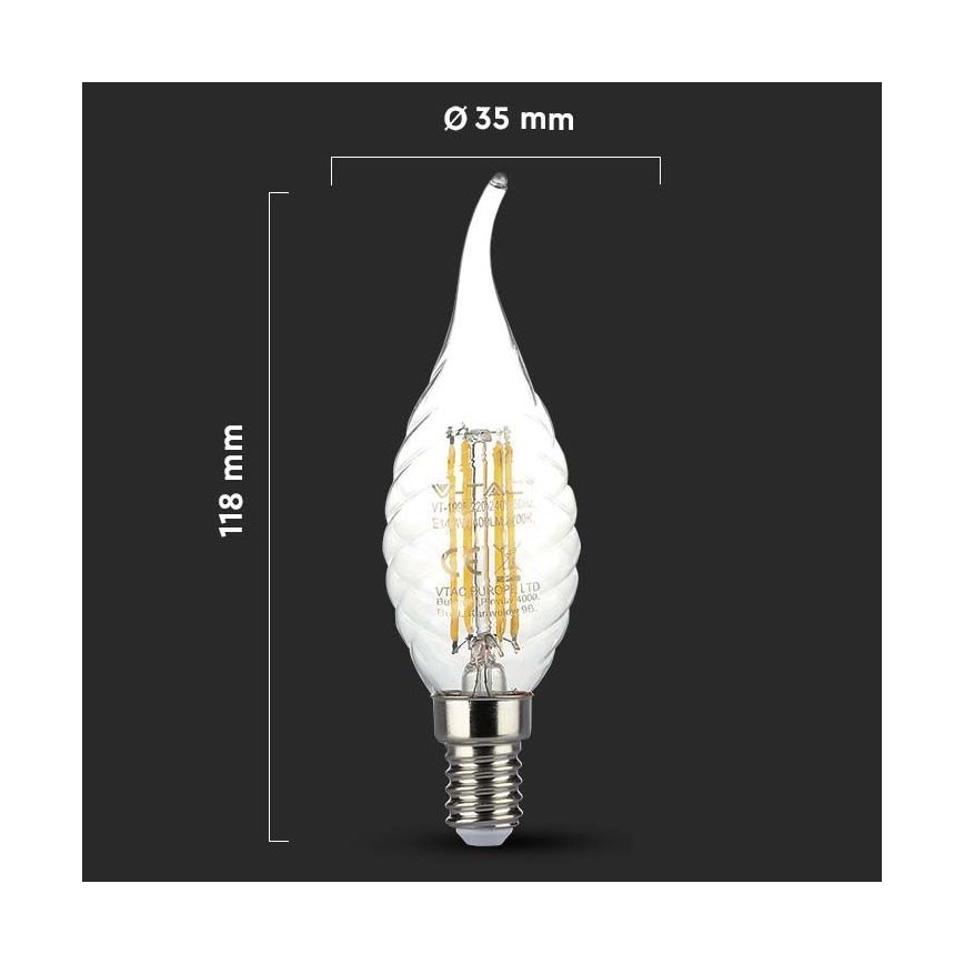 LED Lemputė  FILAMENT E14/4W/230V 3000K