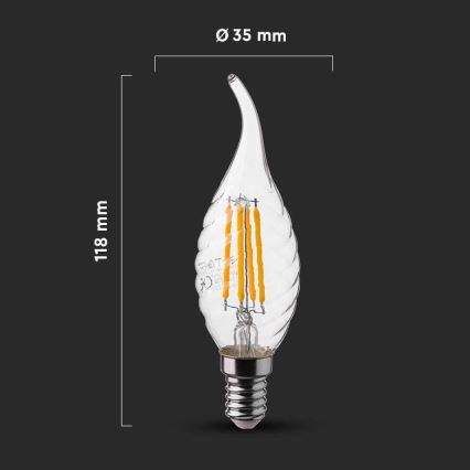 LED Lemputė FILAMENT E14/4W/230V 4000K