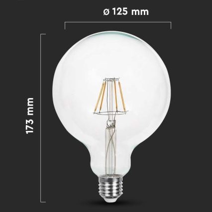 LED Lemputė FILAMENT G125 E27/10W/230V 3000K