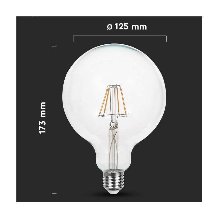 LED Lemputė FILAMENT G125 E27/10W/230V 3000K