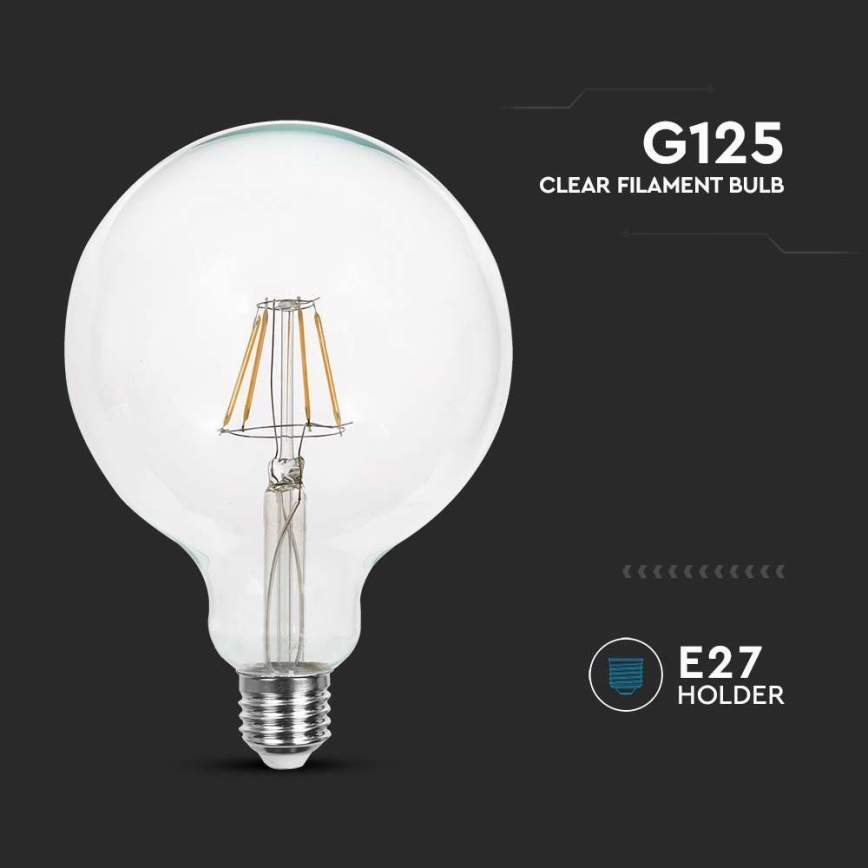LED Lemputė FILAMENT G125 E27/10W/230V 4000K