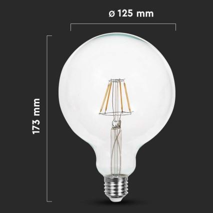 LED Lemputė FILAMENT G125 E27/10W/230V 4000K