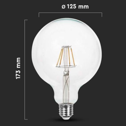 LED Lemputė FILAMENT G125 E27/10W/230V 6400K