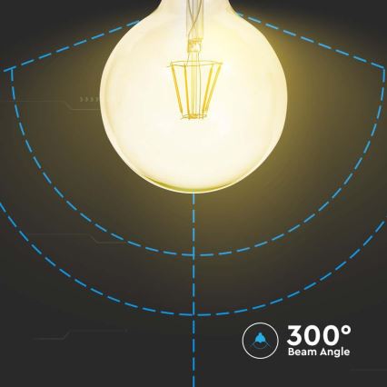 LED Lemputė FILAMENT G125 E27/12W/230V 2200K