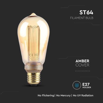 LED Lemputė FILAMENT ST64 E27/4W/230V 1800K Art Edition